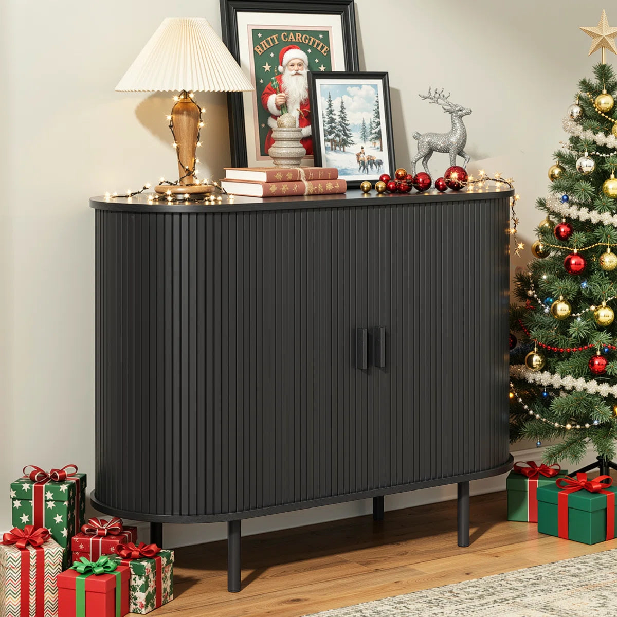 40'' Sideboard Storage Cabinet With Doors And Shelves - Credenza Storage Cabinet For Office, Bedroom Storage Cabinet, Hallway Storage Cabinet, Console Storage Cabinet