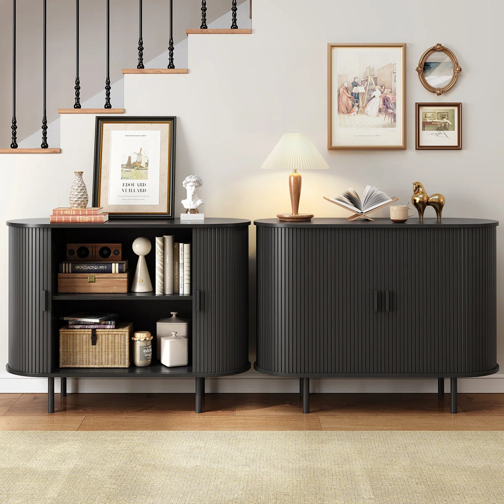 40'' Sideboard Storage Cabinet With Doors And Shelves - Credenza Storage Cabinet For Office, Bedroom Storage Cabinet, Hallway Storage Cabinet, Console Storage Cabinet