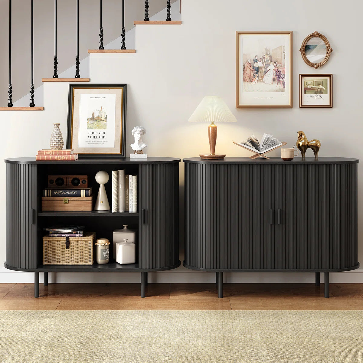 40'' Sideboard Storage Cabinet With Doors And Shelves - Credenza Storage Cabinet For Office, Bedroom Storage Cabinet, Hallway Storage Cabinet, Console Storage Cabinet