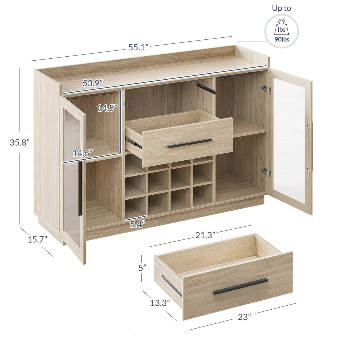 Floppiz 55.1'' Bar Cabinet