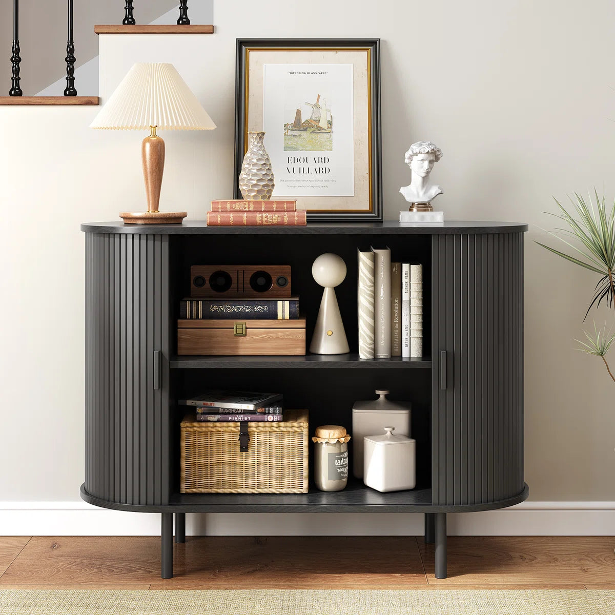 40'' Sideboard Storage Cabinet With Doors And Shelves - Credenza Storage Cabinet For Office, Bedroom Storage Cabinet, Hallway Storage Cabinet, Console Storage Cabinet